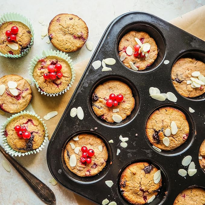 2 Pack 12-Cup 4/6/24/48 Cups Mini Muffin Pan, Heavy-Duty Carbon Steel Nonstick Cupcake Baking Pan, 1.54” Small Size Cups, Even Heat Distribution, Oven & Dishwasher Safe