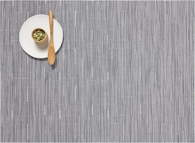 Chilewich Bamboo Placemats Set of 4, Woven Rectangle Placemats | Reusable, Stain-Resistant, Indoor/Outdoor Tabletop Protection, 19" x 14", Fog