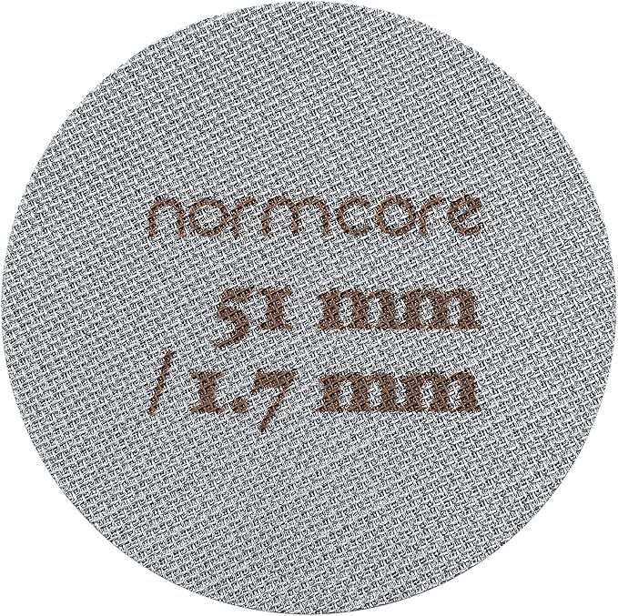 Normcore 51mm Puck Screen - Lower Shower Screen - Metal Coffee Reusable Filter for Espresso Portafilter Filter Basket 51mm - 1.7mm Thickness 150μm - Stainless Steel