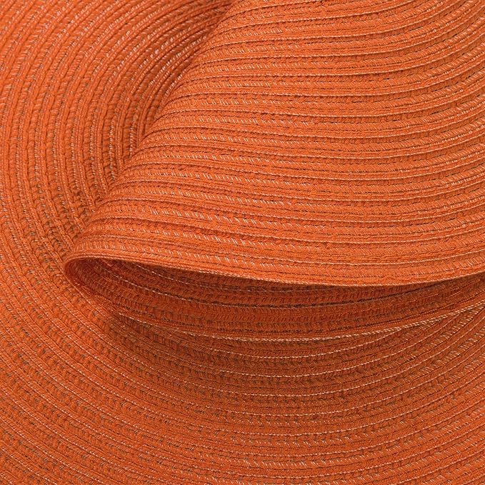 SHACOS Round Placemats Set of 4 for Dining Table Autumn Fall Round Braided Place Mats Washable Non Slip Kitchen Table Mats Decor, Bright Orange