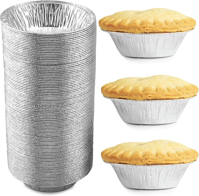 (120 Pack) 5" Aluminum Pie Pans 5 Inch, Mini Pie Tins Disposable, 5 Inch Aluminum Foil Pie - Individual Pie Pans perfect for Baking, Storing & Reheating Pot Pies Small Pie Tins