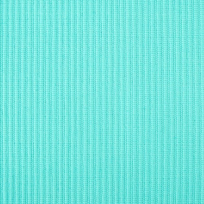 DII Basic Everyday Ribbed Tabletop 100% Cotton, Placemat Set, 13x19, Aqua, 6 Piece
