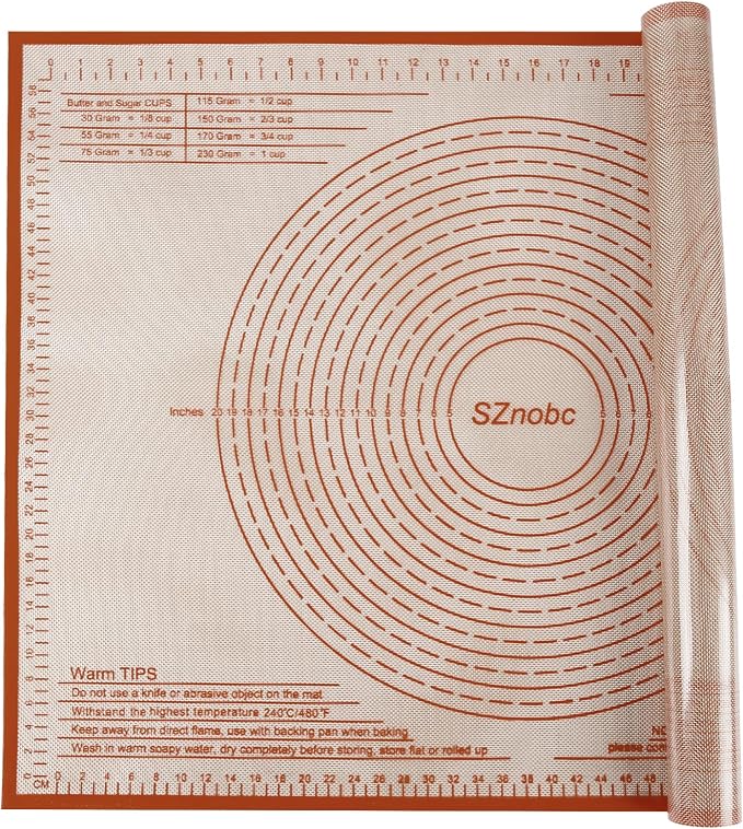 Silicone Pastry Mat 34X26 inch Baking Mat for Rolling Dough | Great Performance Kitchen Counter Mat Baking Suitability for Dough, Pastry, Pie Crust, Fondant, Bread, Pasta/Pizza