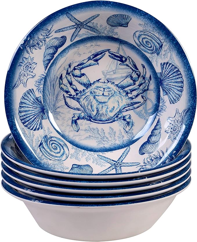 Certified International Oceanic 12 piece Melamine Dinnerware Set, Service for 4, Multi Colored