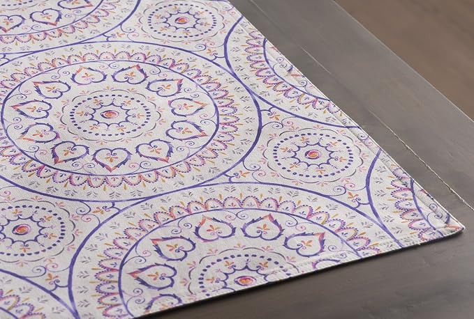 Maison d' Hermine Placemats Set of 4 Reusable 100% Cotton (13"x19") | Cloth Place Mats Washable Table Mats for Kitchen Dining Party Wedding Hotel Home Restaurant Spring Summer - Mandala