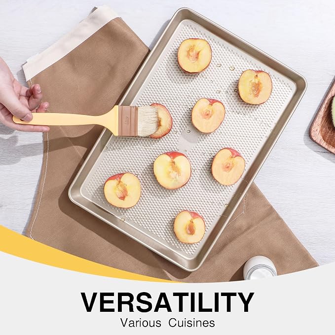 Jelly Roll Pan 15x10, Nonstick Cookie Sheets for Baking | Diamond Texture Surface, 57% Thicker Carbon Steel, Even Heat Distribution