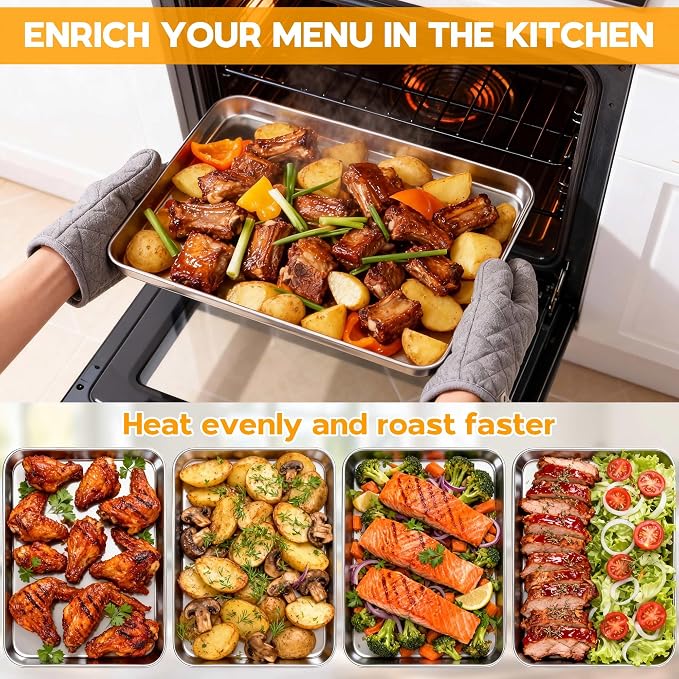 Onader 12.5" x 9.7" Baking Sheet Set of 4