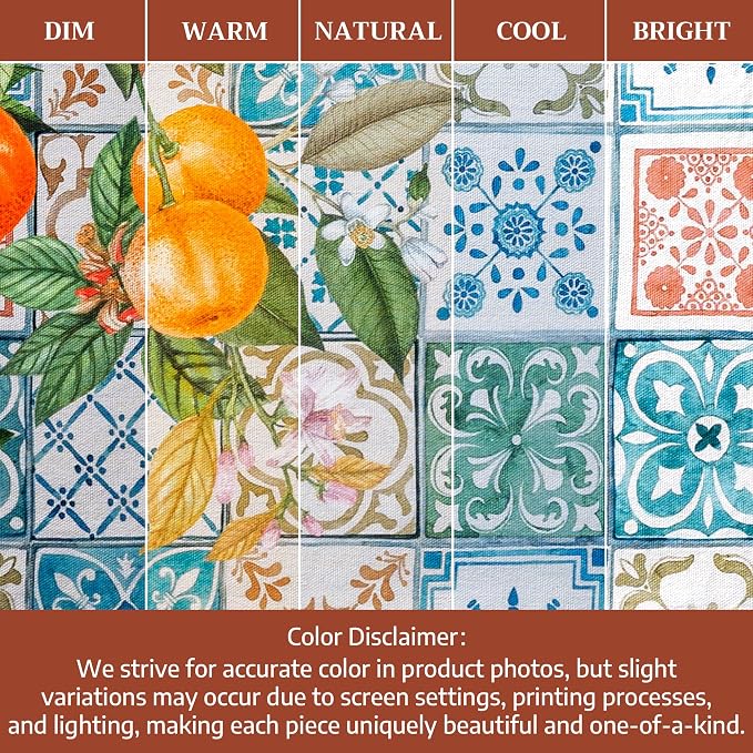 Maison d' Hermine Placemats Set of 4 Reusable 100% Cotton (13"x19") | Cloth Place Mats Washable Table Mats for Kitchen Dining Party Wedding Hotel Home Restaurant Spring Summer - Agrume