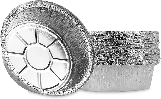 PLASTICPRO 6'' Inch Round Tin Foil Cake Pans Disposable Pack of 20