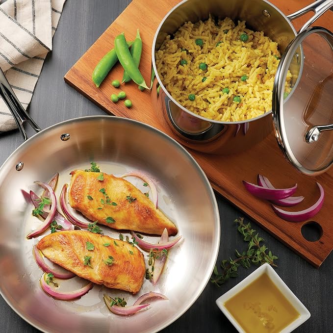 Tramontina Boston Tri-Ply Clad Stainless Steel 14-Pc Pots and Pans Set | Cookware Kitchen Set with Glass Lids, Induction-Ready, Dishwasher-Safe, NSF-Certified