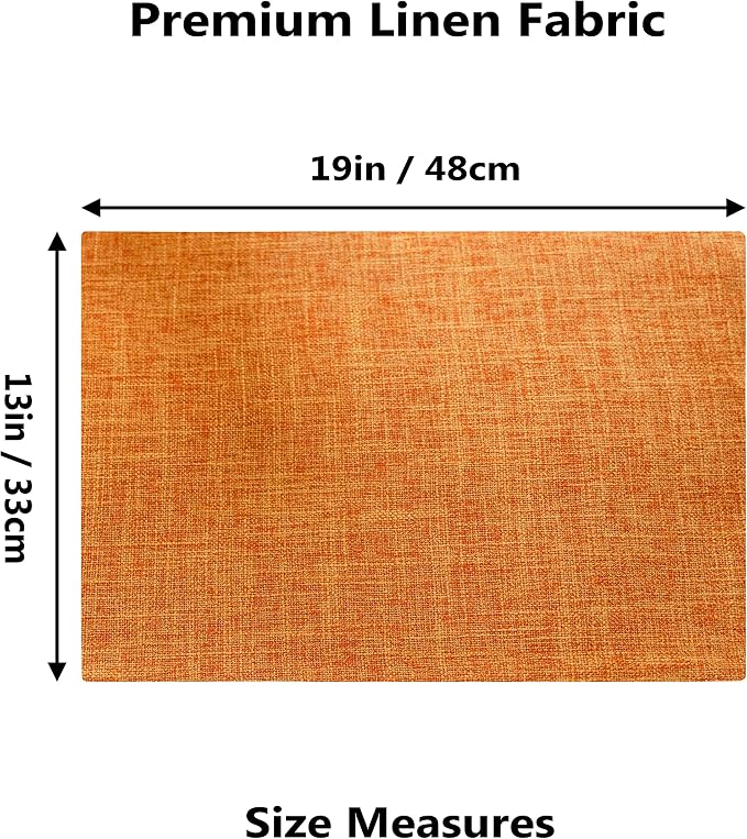 Home Brilliant Cloth Placemats Set of 4 Heat Resistant Dining Table Place Mats for Kitchen Table Dinner Party Decorations, 13 x 19 inches, Orange