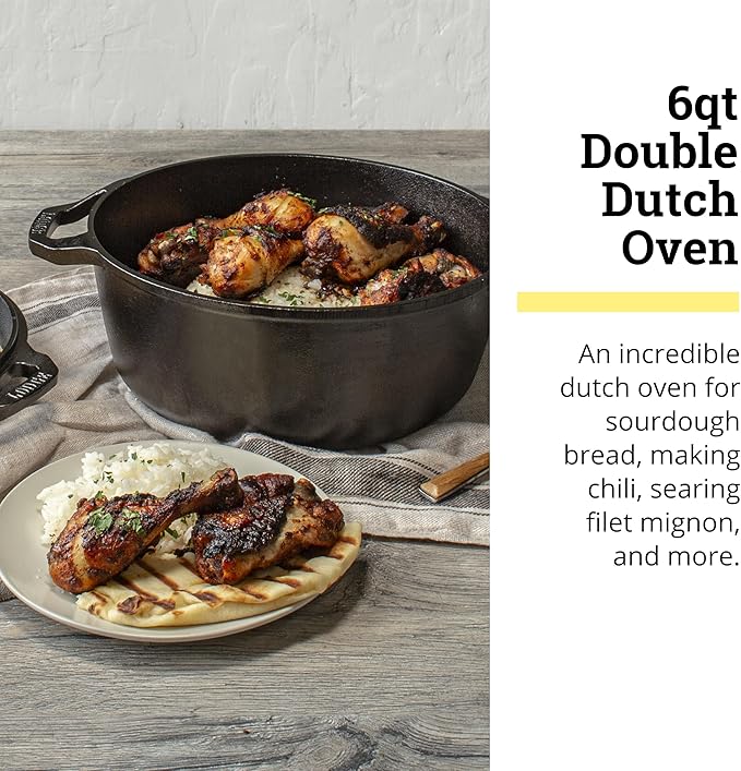 Lodge Chef Collection 6qt Double Dutch Oven