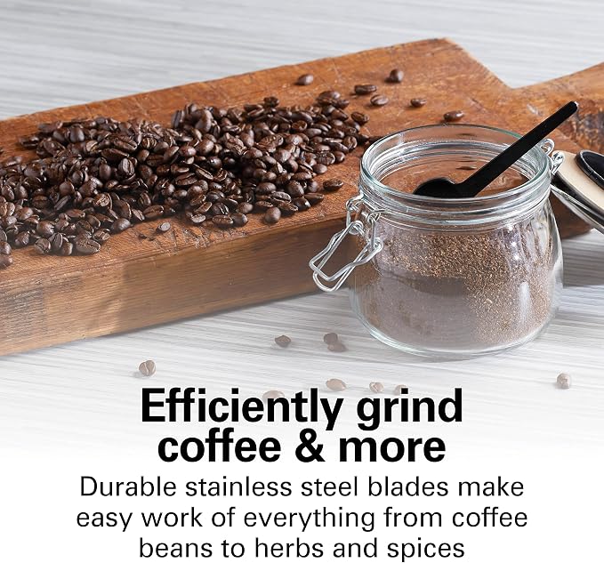 Hamilton Beach Custom Grind Electric Coffee Grinder For Up To 14 Cups | Grinds Coffee Beans, Spices & More | Customizable Grind Settings | Easy-Clean Removable 10 oz. Chamber | Grey | 80396V