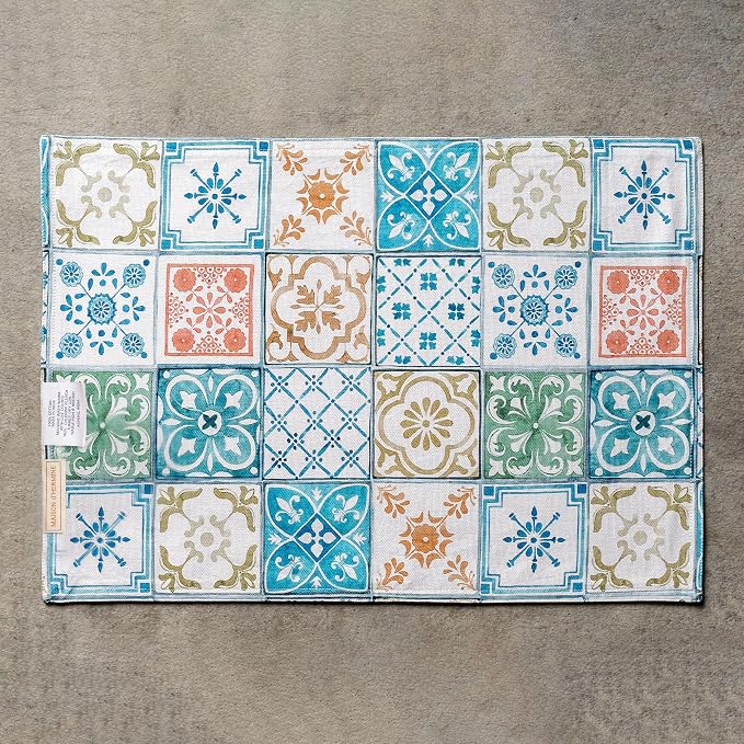 Maison d' Hermine Placemats Set of 4 Reusable 100% Cotton (13"x19") | Cloth Place Mats Washable Table Mats for Kitchen Dining Party Wedding Hotel Home Restaurant Spring Summer - Agrume