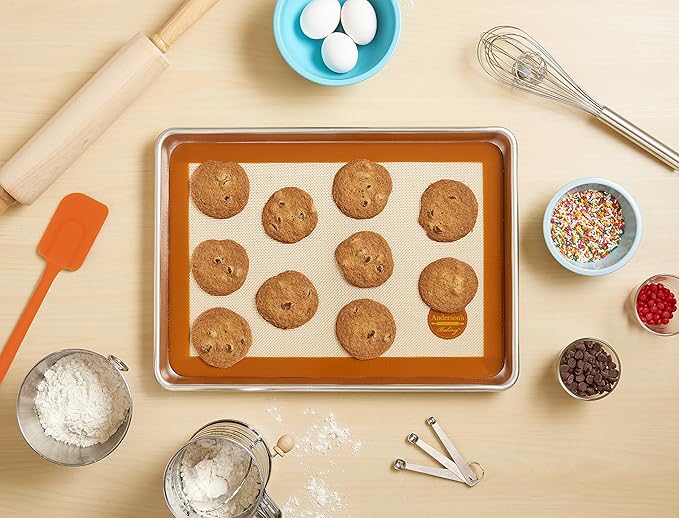 Mrs. Anderson's Baking Half Sheet Pan, 13-Inches x 18-Inches, Heavyweight Commercial Grade 19-Gauge Aluminum