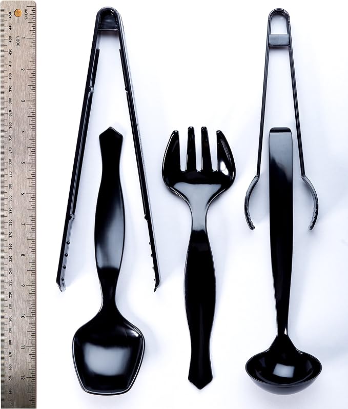 Biodegradable EcoPure Economy Serving Utensils Combo Pack - 18 Count - Earth-Friendly, BPA-Free, Heavy Duty, Heat Resistant, Recyclable Utensils