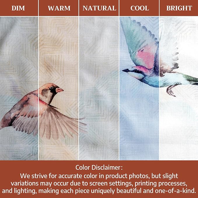 Maison d' Hermine Placemats Set of 4 Reusable 100% Cotton (13"x19") | Cloth Place Mats Washable Table Mats for Kitchen Dining Party Wedding Hotel Home Restaurant Spring Summer - Flying Birds