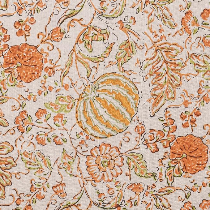 Maison d' Hermine Placemats Set of 4 Reusable 100% Cotton (13"x19") | Cloth Place Mats Washable Table Mats for Kitchen Dining Party Wedding Hotel Home Thanksgiving Christmas - Pumpkin Spice