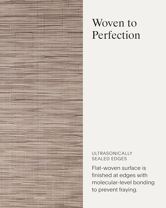 Chilewich Bamboo Placemats Set of 4, Woven Rectangle Placemats | Reusable, Stain-Resistant, Indoor/Outdoor Tabletop Protection, 19" x 14", Dune