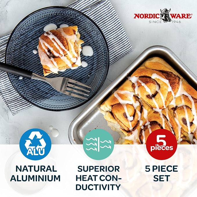 Nordic Ware Natural Aluminum Commercial Square Cake Pan, 9 x 9 (Pack of 4)