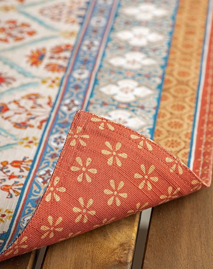 Maison d' Hermine Placemats Set of 4 Reusable 100% Cotton (13"x19") | Cloth Place Mats Washable Table Mats for Kitchen Dining Party Wedding Hotel Home Thanksgiving Christmas - Romane