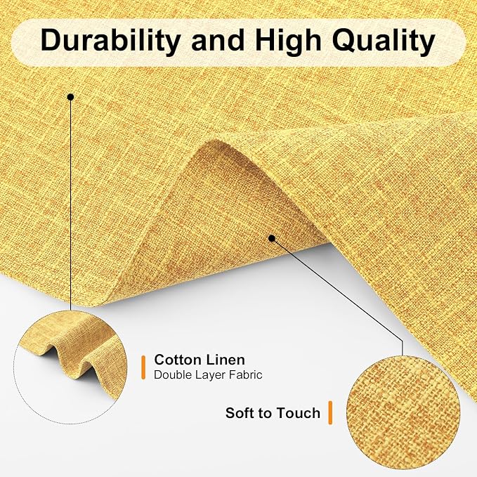 Homaxy Cloths Placemats for Dining Table Set of 6, 13" x 19",Mustard Yellow | Heat Resistant, Washable, Cotton Linen Blend Table Mats, Easy to Clean Place Mats, Indoor Outdoor