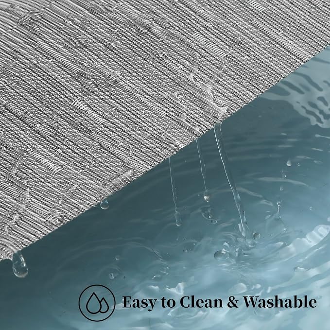 Leetaltree Silver Placemats Set of 8 - Heat Resistant Non-Slip Place mats for Dining Table, Washable Durable PVC Vinyl Woven Table Mats（Silver, 8）