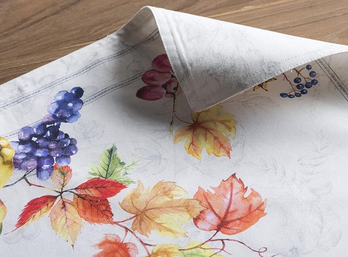 Maison d' Hermine Placemats Set of 4 Reusable 100% Cotton (13"x19") | Cloth Place Mats Washable Table Mats for Kitchen Dining Party Wedding Hotel Home Thanksgiving Christmas - Fruit D'Hiver
