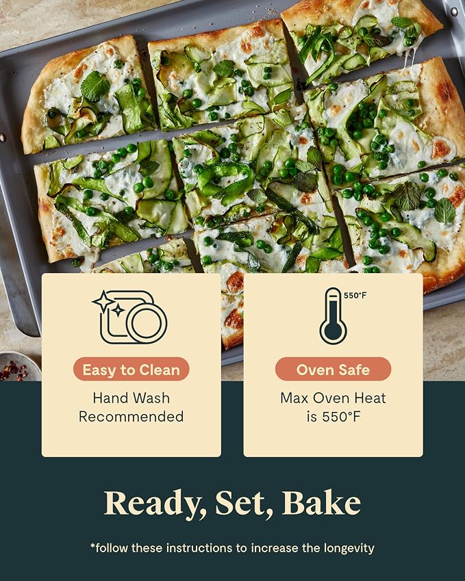 Caraway Nonstick Ceramic Bakeware Set (5 Pieces) - Baking Sheets, Assorted Baking Pans & Storage - Aluminized Steel Body - Non Toxic, PTFE & PFOA Free - White | Baking Sheets, Assorted Baking Pans and Storage, Aluminized Steel Body, Non-Toxic, PTFE and...