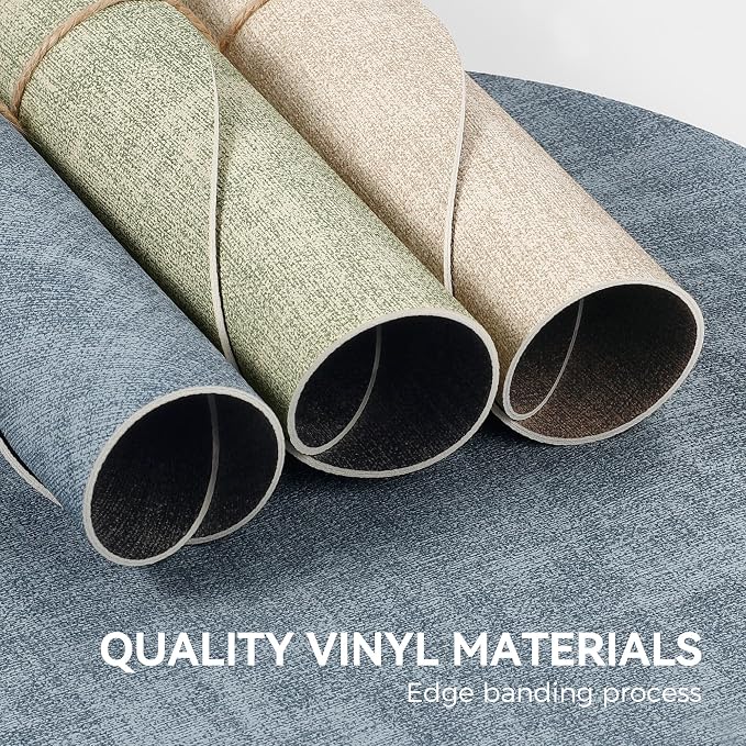 NCUE 13" Faux Leather Round Placemats Set of 4, Reversible Dual-Color | With 3.9" Coasters, 2 mm Vinyl Table Mats, Waterproof Wipeable Heat Resistant, Non-Slip Texture, for Dinner Party Home Decor