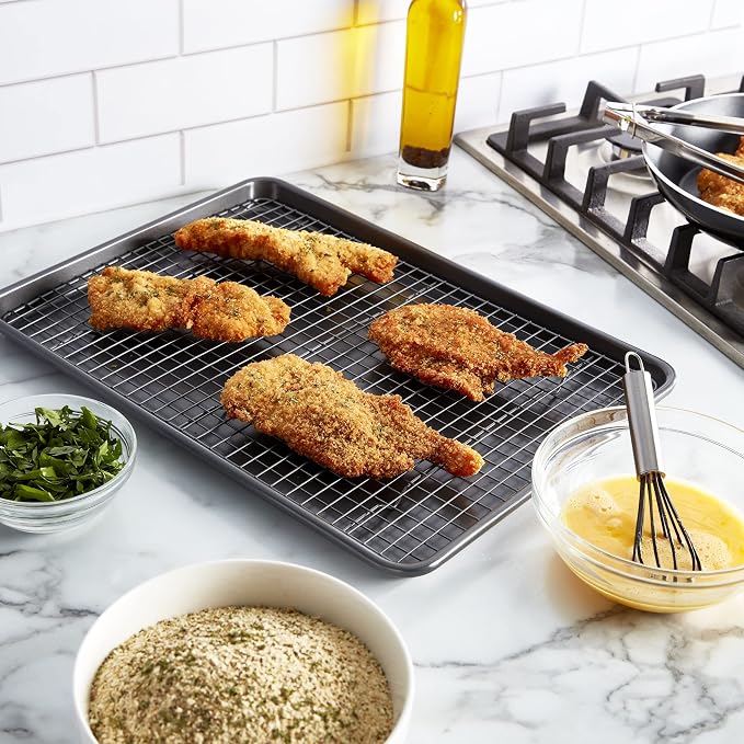 Chicago Metallic Professional Non-Stick Cooling Rack, 16.75-Inch-by-11.75-Inch, Black (Pack of 6)