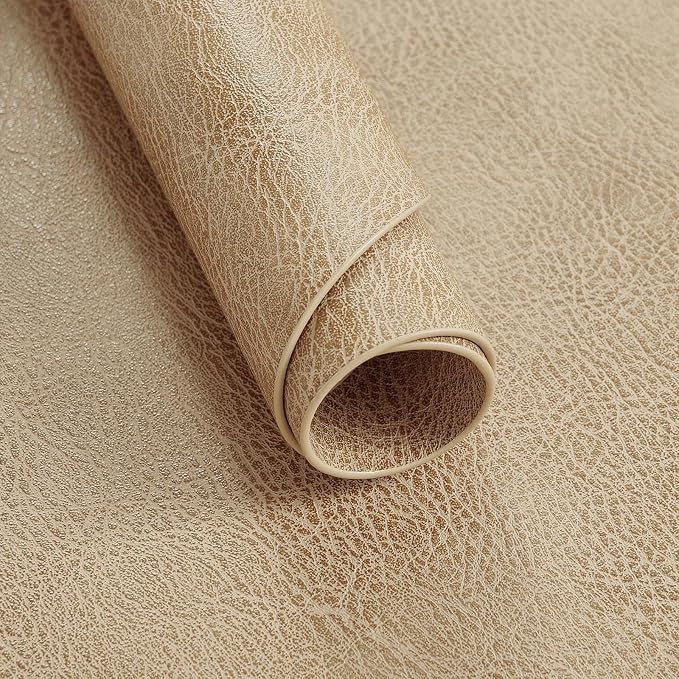 MOSAYT Vinyl Placemats Set of 4-12 X 17 Inch - Faux Leather 100% Waterproof Oil-Proof Wipeable PU Place Mats, Heat Resistant Reversible Table Mats for Kitchen, Dining, Outdoor, Apricot