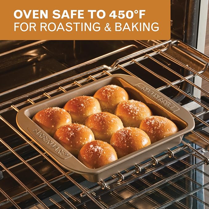 Farberware Bakeware Dishwasher Safe, 9-Inch Square Cake Pan - Mocha