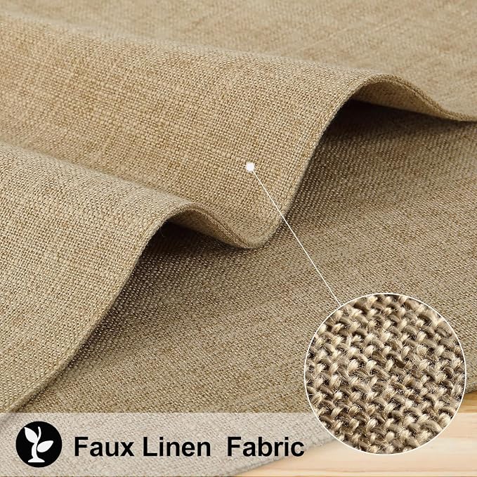 Faux Cotton Linen Placemats Set of 6, Cloth Washable Farmhouse Dining Table Mats for Indoors & Outdoors, Easy to Clean, Linen, 13 x 19 Inch
