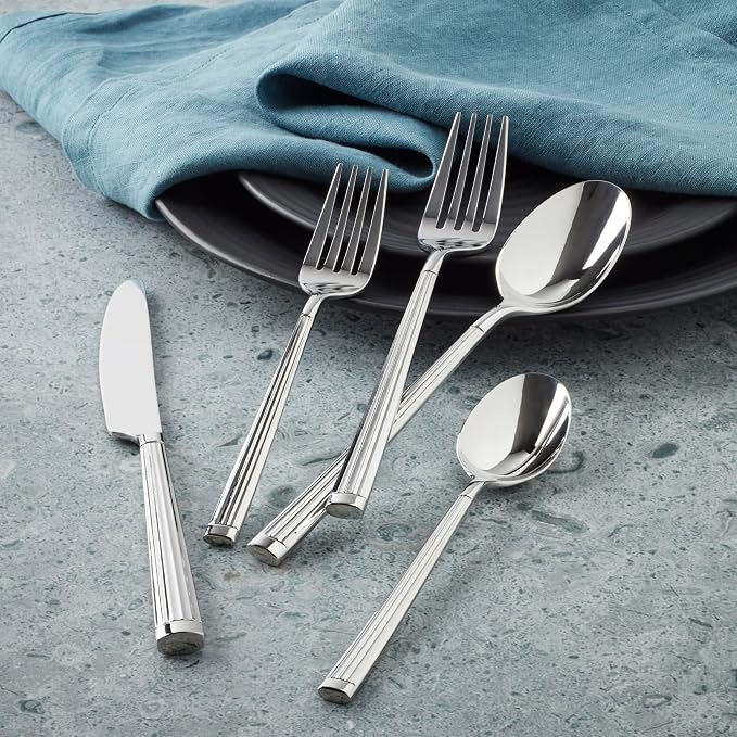 Oneida Robyn 20-Piece 18/0 Silverware Set for 4, Flatware | mirror finish, dishwasher safe | includes knives, forks, and spoons | heavy duty, cutlery set for kitchen and dining