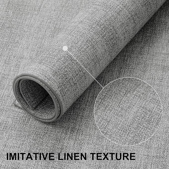 Faux Leather Heat Resistant Placemats 4 Packs, Waterproof Wipeable Dining PU Place Mats for Indoor & Outdoor, Easy to Clean, Light Grey