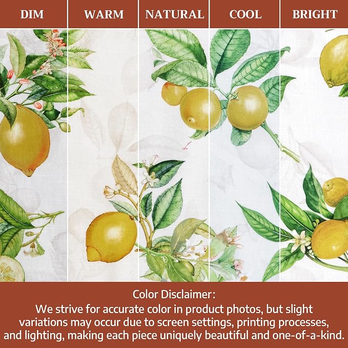 Maison d' Hermine Placemats Set of 4 Reusable 100% Cotton (13"x19") | Cloth Place Mats Washable Table Mats for Kitchen Dining Party Wedding Hotel Home Restaurant Spring Summer - Limoncello