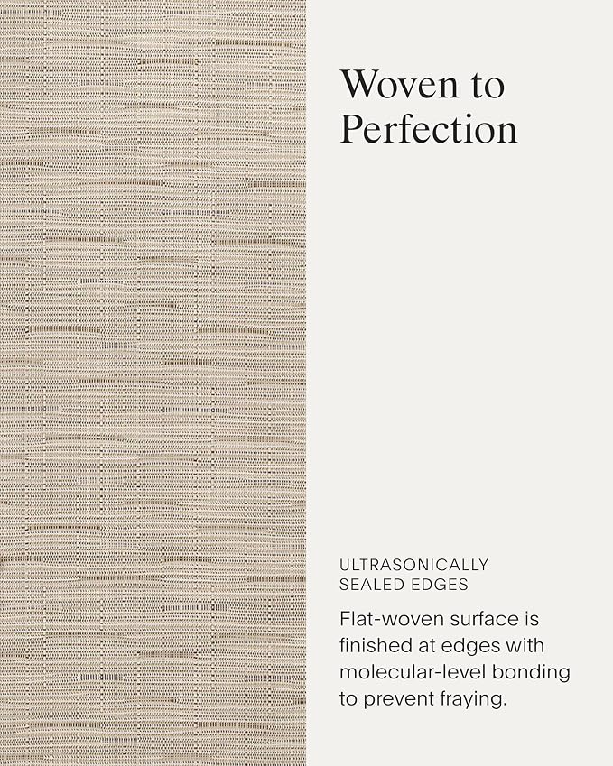 Chilewich Bamboo Placemats Set of 4, Woven Oval Placemats | Reusable, Stain-Resistant, Indoor/Outdoor Tabletop Protection, 19" x 14", Oat