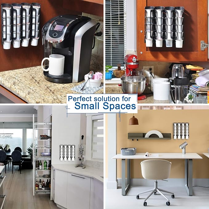 STORAGENIE Coffee Pod Holder for Keurig, Stores 15 Pods, Black | Compatible with K-Cups, Vertical storage saves counter space, Ideal for small kitchens, RVs and dorms