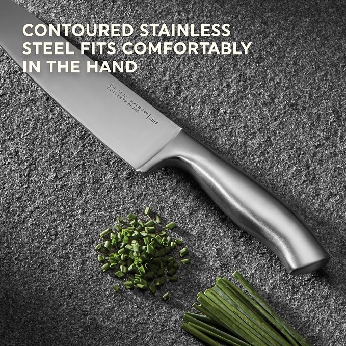 Chicago Cutlery Insignia (13-PC) Kitchen Knife Block Set With Wooden Block, Contoured Handles and Sharp Stainless Steel Professional Chef Knife Set & Scissors | Contoured Handles and Sharp Stainless Steel Professional