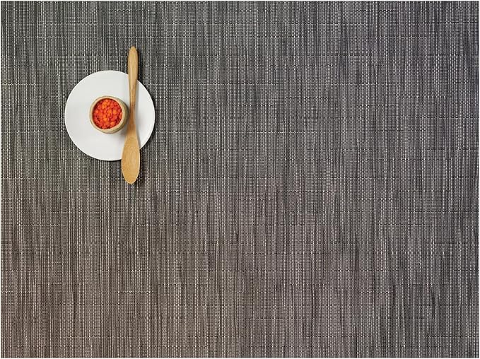 Chilewich Bamboo Placemats Set of 4, Woven Rectangle Placemats | Reusable, Stain-Resistant, Indoor/Outdoor Tabletop Protection, 19" x 14", Grey Flannel