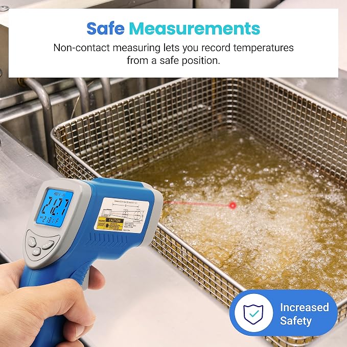 Etekcity Infrared Thermometer Laser Temperature Gun 774, Blue | Cooking, Pizza Oven, Griddle, BBQ, Meat, HVAC, Engine, Adjustable Emissivity, MAX Display, Surface Measurement