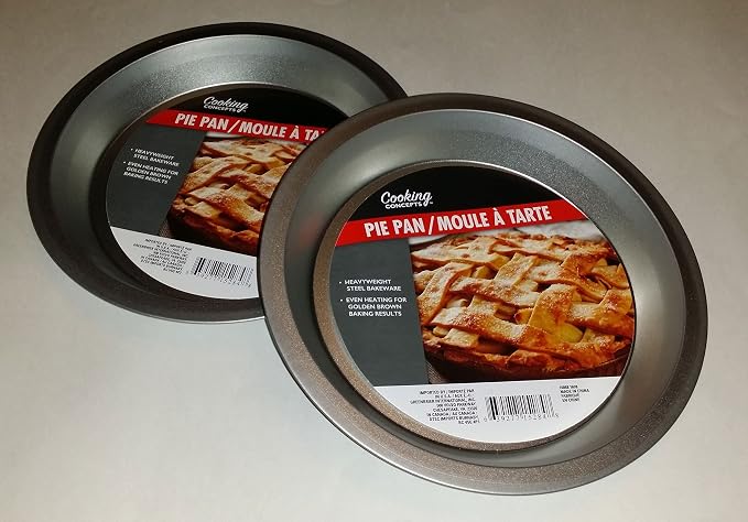 Two 9 inch Pie Pans a Heavy weight steel none stick bakeware set with even heating (Standard version)