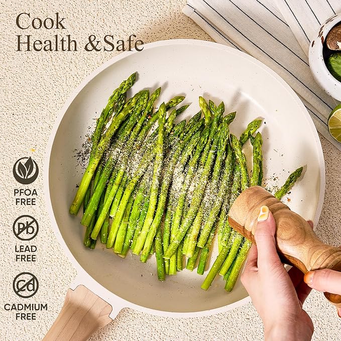 CAROTE Pots and Pans Set, Nonstick Cookware Sets, 14pcs | Induction Cooking, Ultra Durable, Easy to Clean, Even Heating, All-Stovetop Compatible, PFOA-Free Kitchen Set