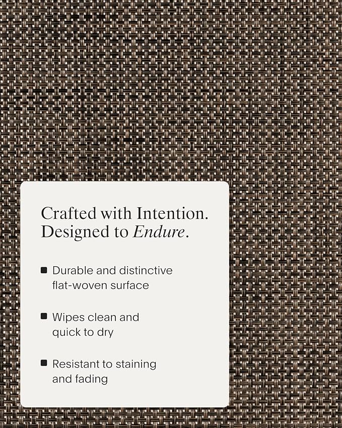 Chilewich Basketweave Placemats, Woven Round Placemats Set of 4 | Reusable, Stain-Resistant, Indoor/Outdoor Tabletop Protection, Earth, 15"