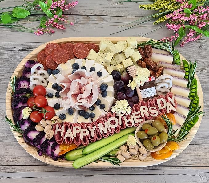 Disposable 17" x 12" Bamboo Trays (50 pieces) Bamboo Serving Platters, Disposable Boards, Eco-Friendly Dinnerware For Weddings, Catering, Events