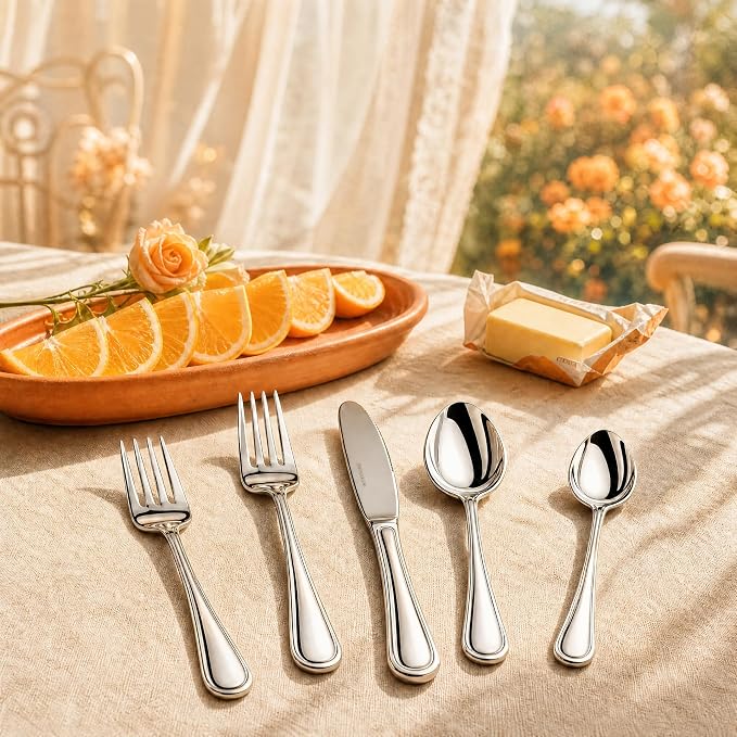 NICE KITCHEN Silverware Set for 12,60 Piece Heavy Duty Cutlery Set | Mirror Polished Stainless Steel Flatware Set,Dishwasher Safe Utensil Set with Knives Forks Spoons,Luster Series