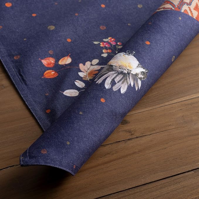 Maison d' Hermine Placemats Set of 4 Reusable 100% Cotton (13"x19") | Cloth Place Mats Washable Table Mats for Kitchen Dining Party Wedding Hotel Home Thanksgiving Christmas - Kelim - Infinity