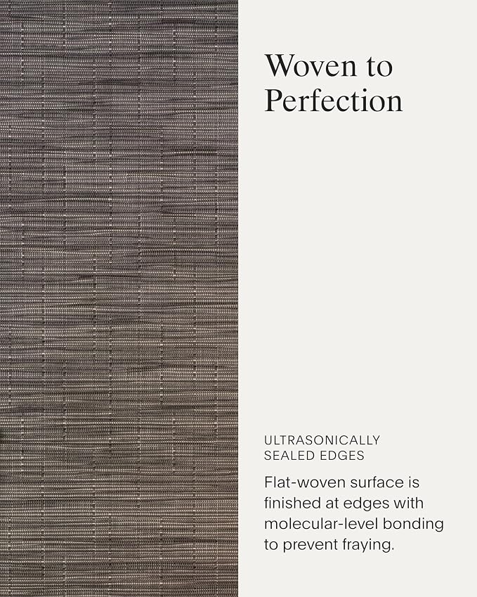 Chilewich Bamboo Placemats Set of 4, Woven Oval Placemats | Reusable, Stain-Resistant, Indoor/Outdoor Tabletop Protection, 19" x 14", Grey Flannel