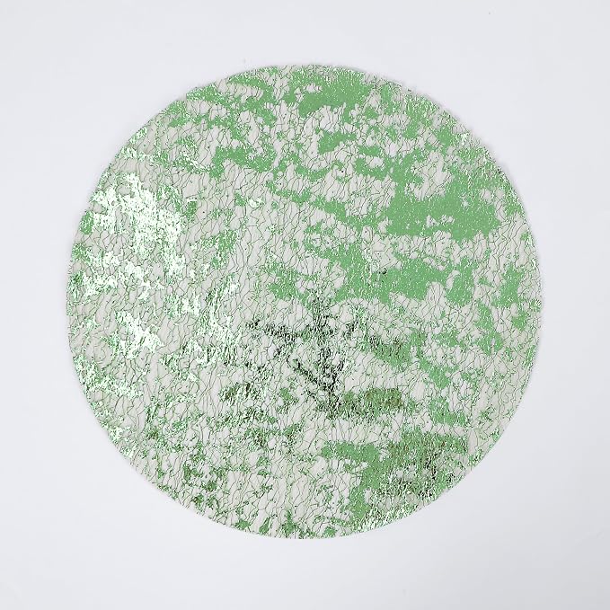 Snowkingdom 24 Pcs Sage Green Placemats, Disposable 13" Round Table Mats with Metallic Foil Glitter Paper doilies Chargers Centerpiece, Wedding Holiday Christmas Thanksgiving Party Dining Table Decor